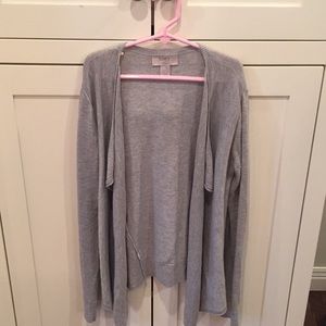 Grey sweater material cardigan